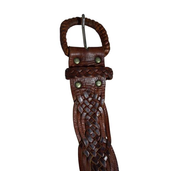 Vintage Y2K Weaved Leather Women's size 30"-32" Grunge Western Boho Casual Belt - Picture 5 of 12